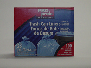 Trash Bags, 33Gal. 100 Count