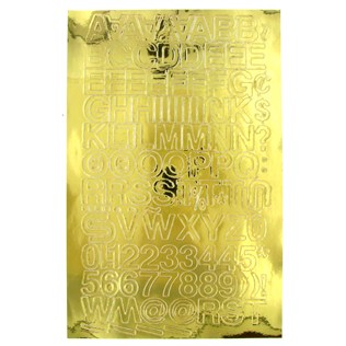 Vinyl Stick On Letters & Num. Gold 1"