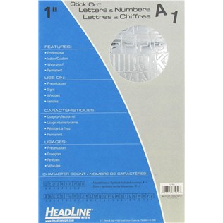 Vinyl Stick On Letters & Num. Silver 1"