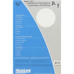 Vinyl Stick On Letters & Num. Wht Cap 3/4"