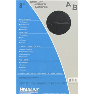 Vinyl Stick On Letters Blk Cap 3"