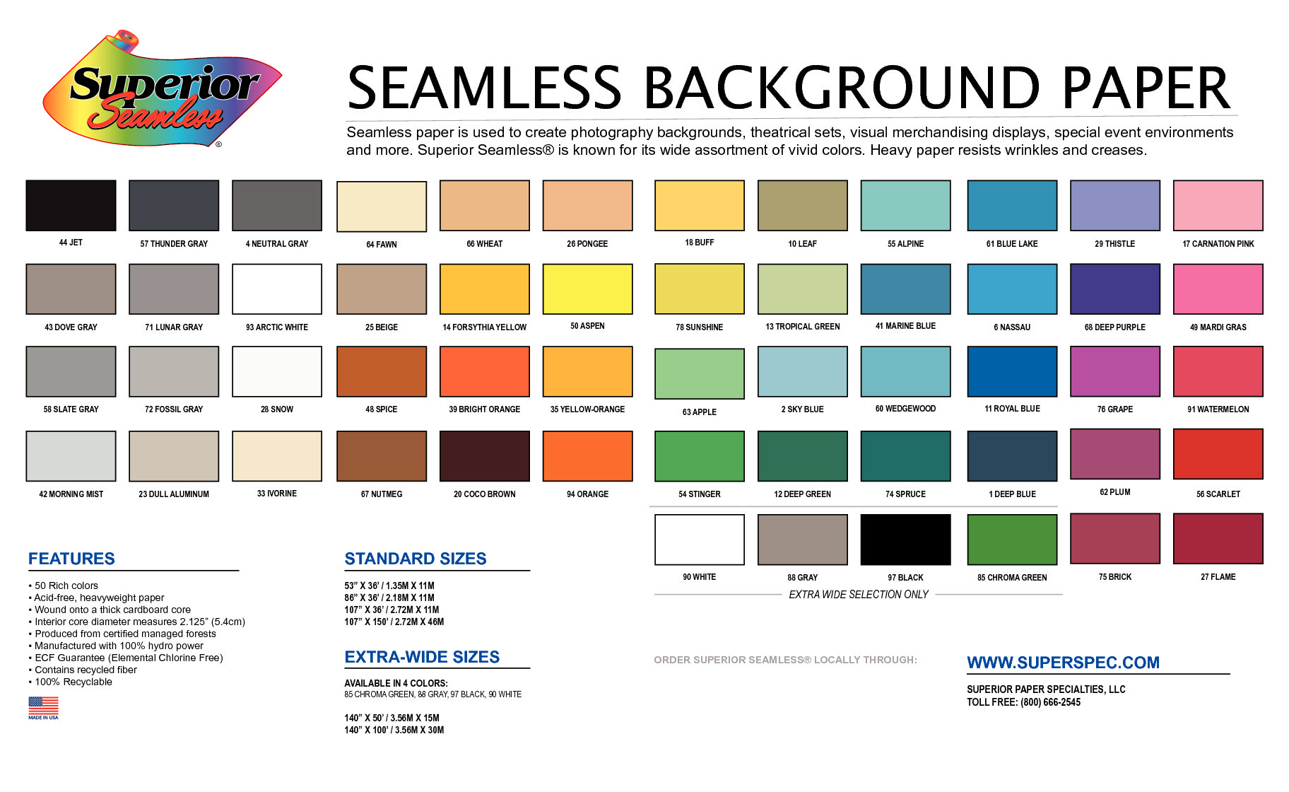 Superio Photo Paper  107"x36'